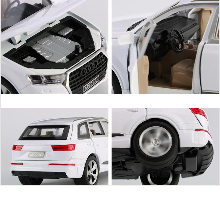 Xe ô tô Audi Q7 tỉ lệ 1:24 hãng XLG xe bằng sắt có đèn và âm thanh mở các cửa xe đồ chơi trẻ em