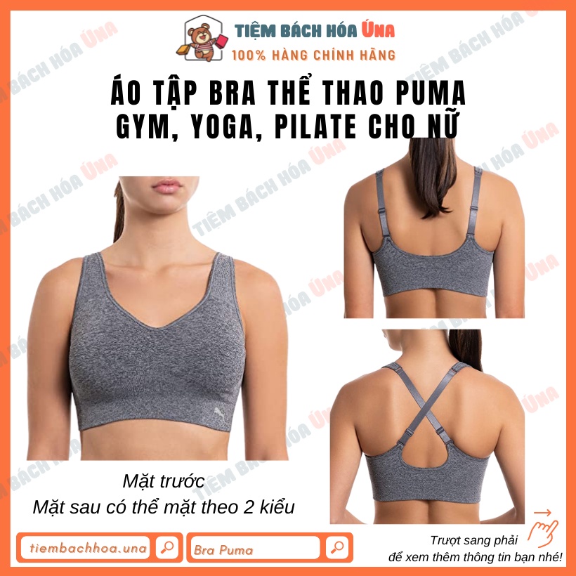 [US] Set áo bra Puma nữ tập gym, yoga, pilate, chạy bộ có mút nâng ngực, co giãn, thấm mồ hôi tốt hàng chính hãng