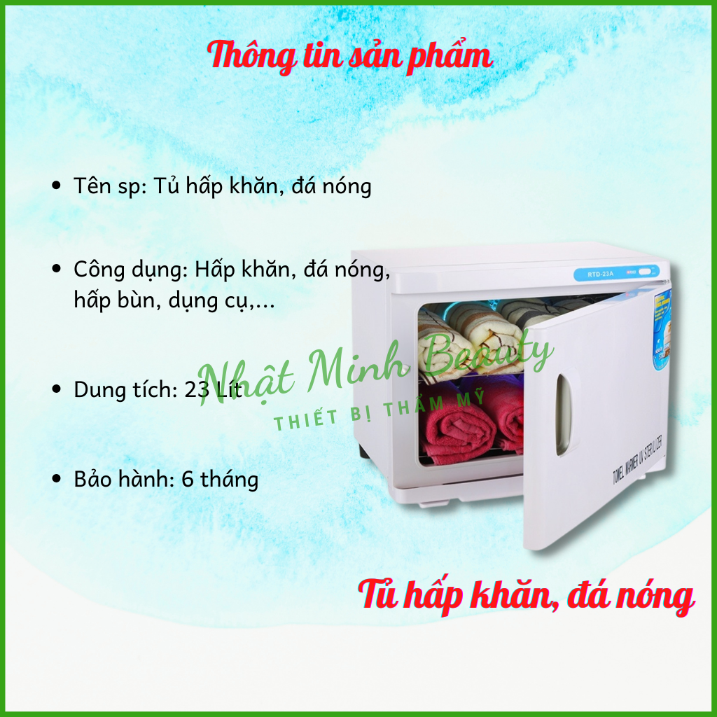 Tủ hấp khăn nóng tiệt trùng RTD - 23A | Tủ hấp đá, hấp khăn cho spa