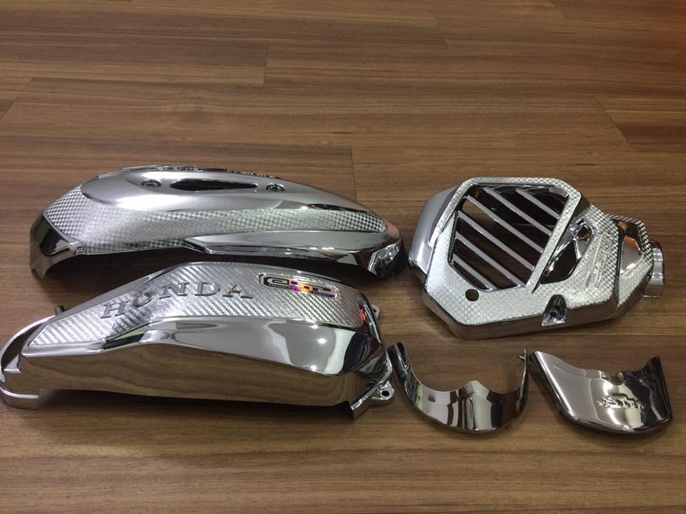 COMBO 5 MÓN ỐP XI CHO XE SH MODE (2014-2019) PÔ E + CHE PÔ + ỐP PÔ + MỎ ĐUÔI DÈ