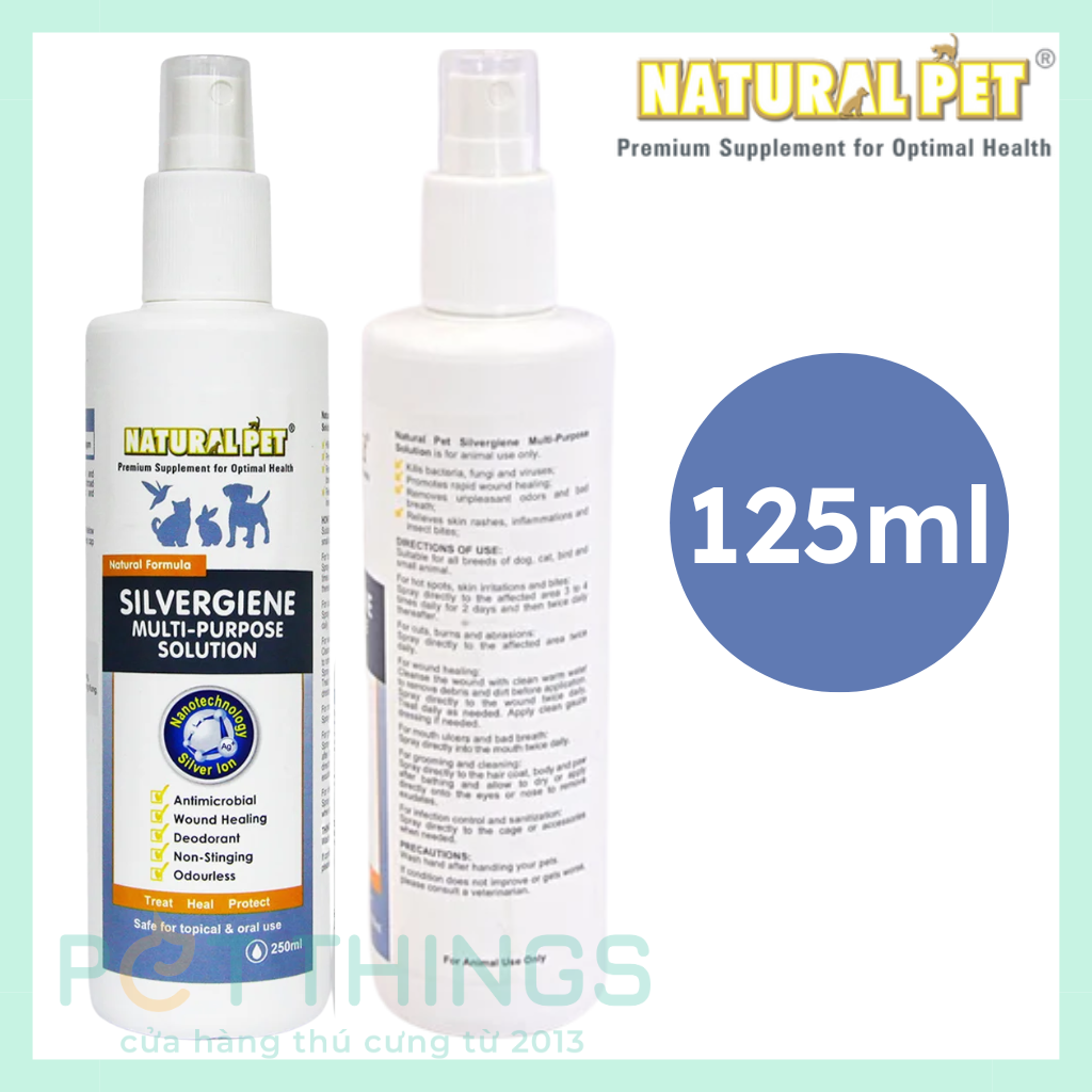 Silvergiene multi-purpose antibacterial and disinfecting spray for pets 60ml /250ml
