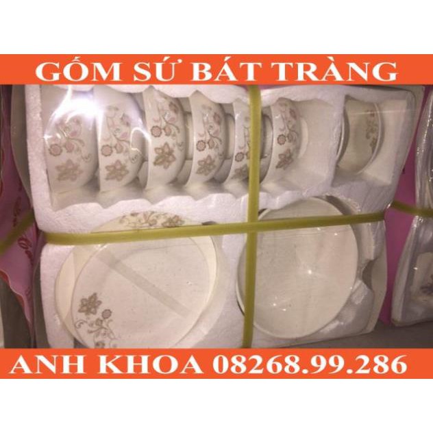 Bộ đồ ăn 12 món - Gốm sứ Bát Tràng Anh Khoa