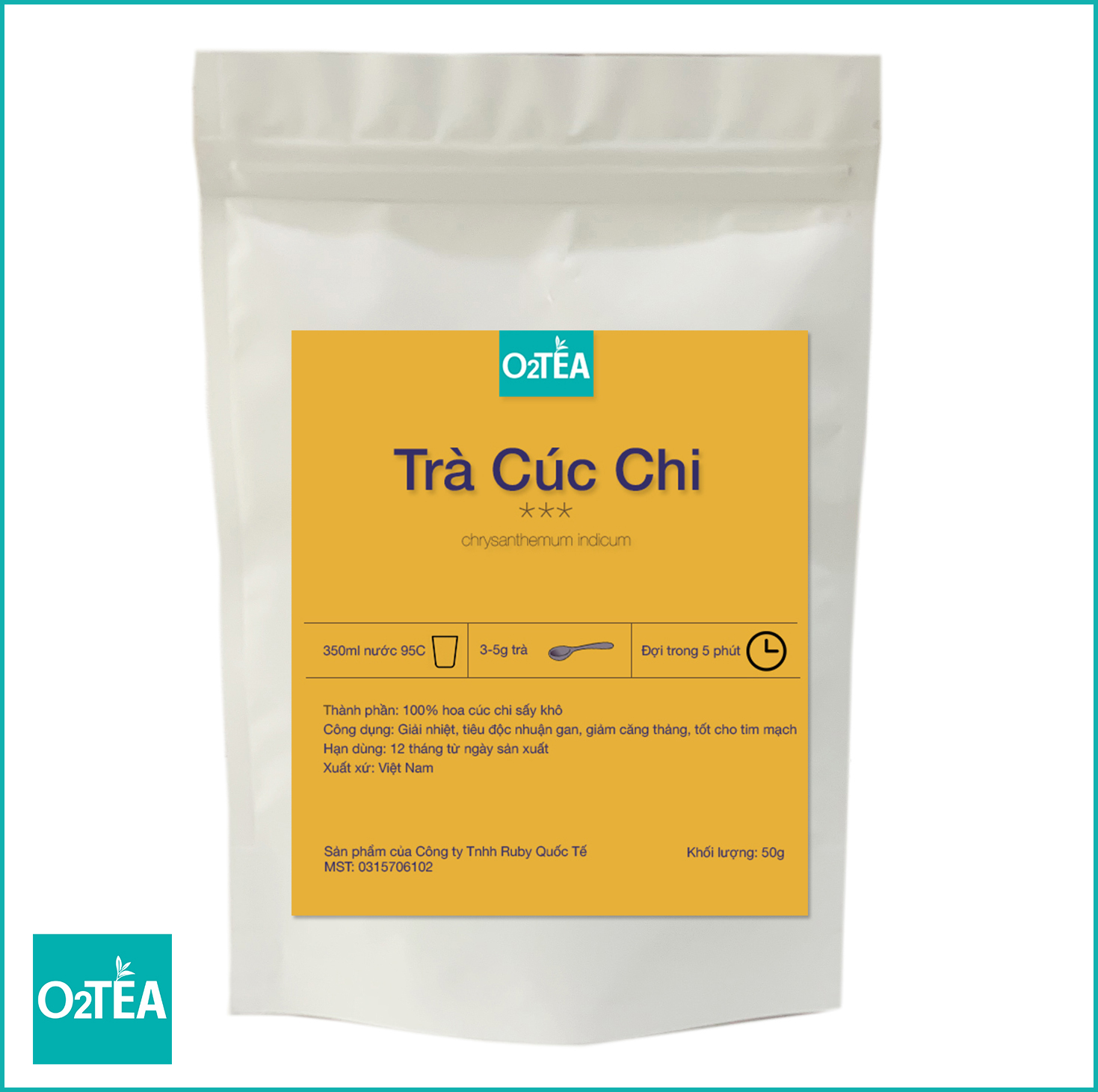 Trà Cúc Chi 100g Túi Zip - Trà O2 TEA (Chrysanthemum tea)