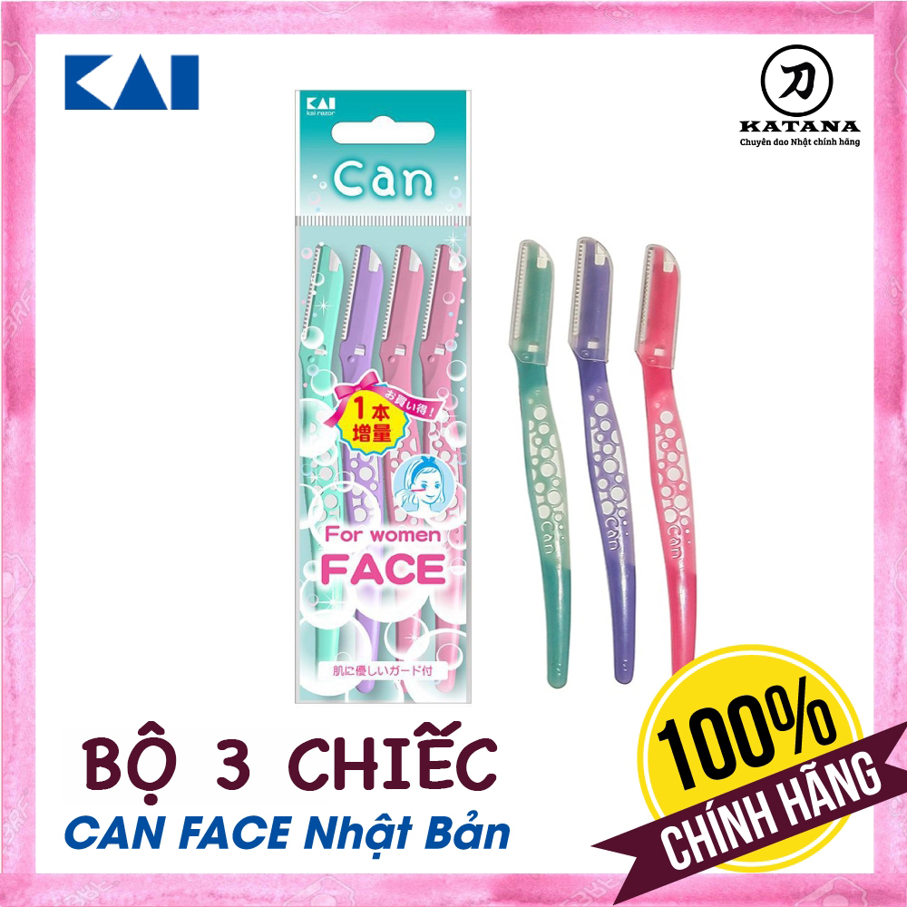 Dao cạo lông mặt Nhật Bản Can Face - Gói 3 chiếc