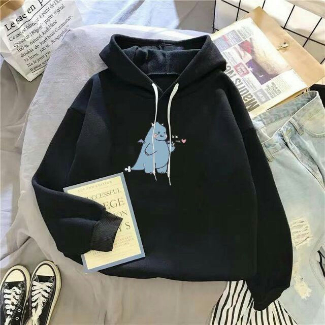 Áo Hoodie Hình khủng long bắn tim siêu Cute , áo khoác nỉ nam nữ siêu dễ thương