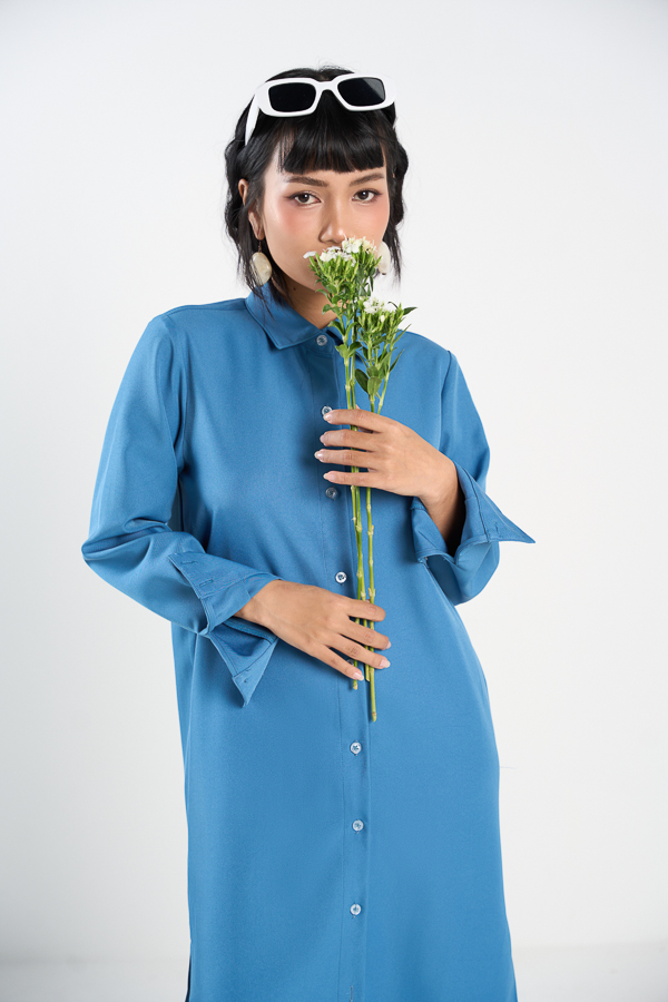 [NHẬP MÃ NOVFALAZSOCIAL02 GIẢM 40K ĐƠN 199K  ] Đầm sơ mi  Maybi suông lụa cotton