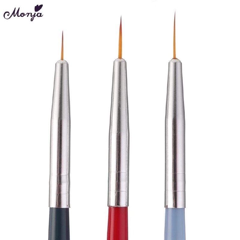 Set cọ nét 3 màu vẽ Nail đủ size