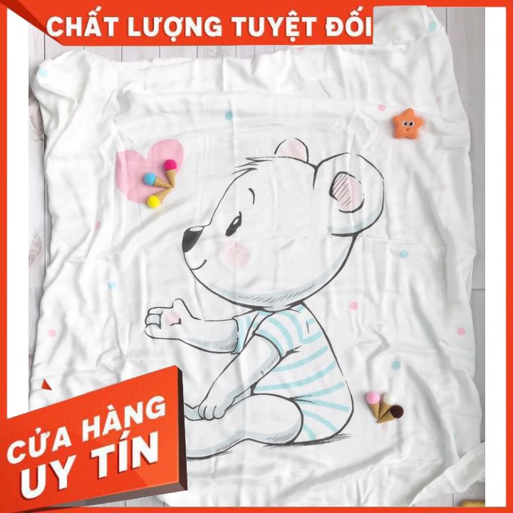Khăn Lụa Aden Đa Năng Sợi Tre 1.1mx1.2m / Khăn tắm bé