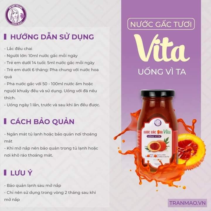 NƯỚC GẤC TƯƠI VITA TRẦN MAO