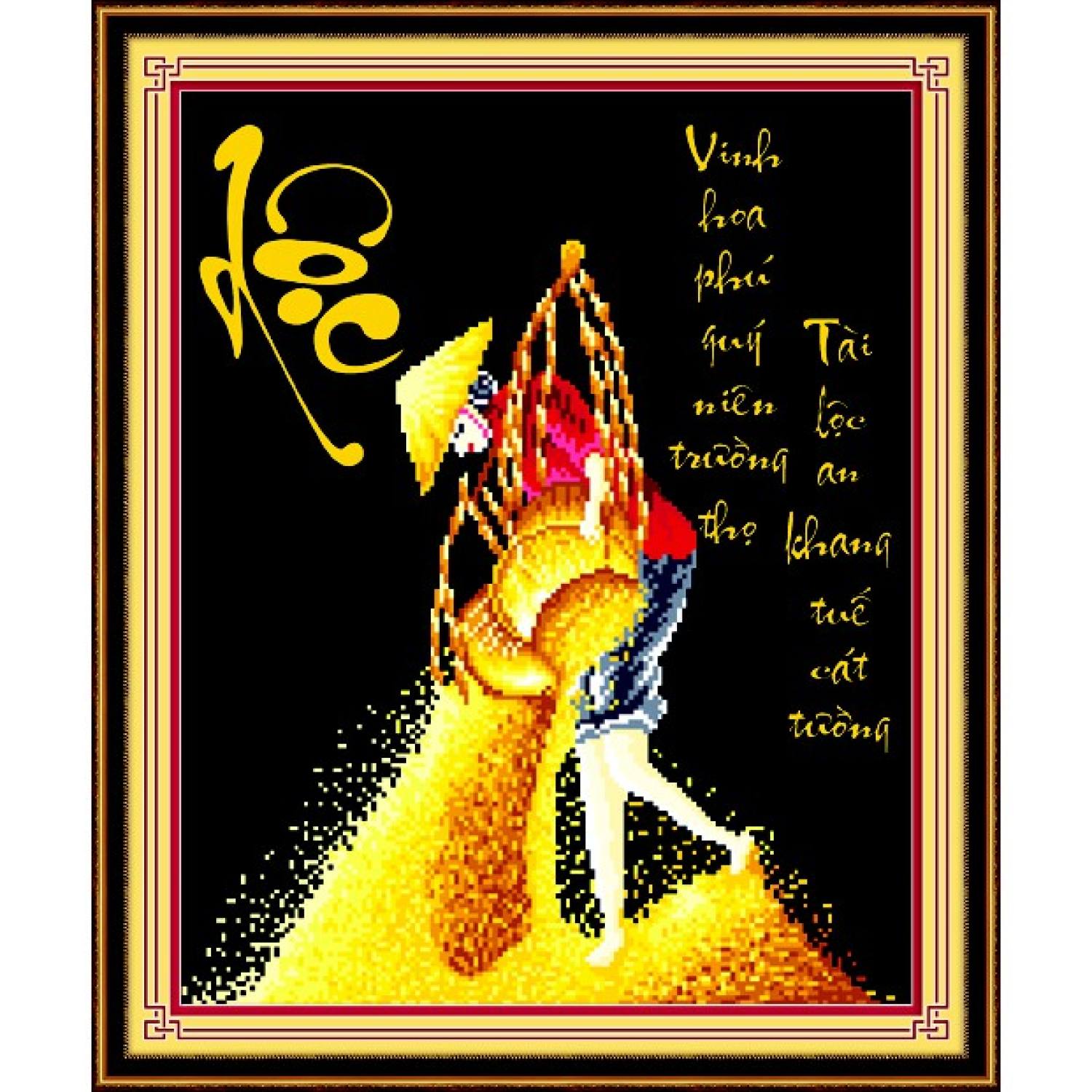 Tranh đá lộc lúa kích thước : 50x61 cm