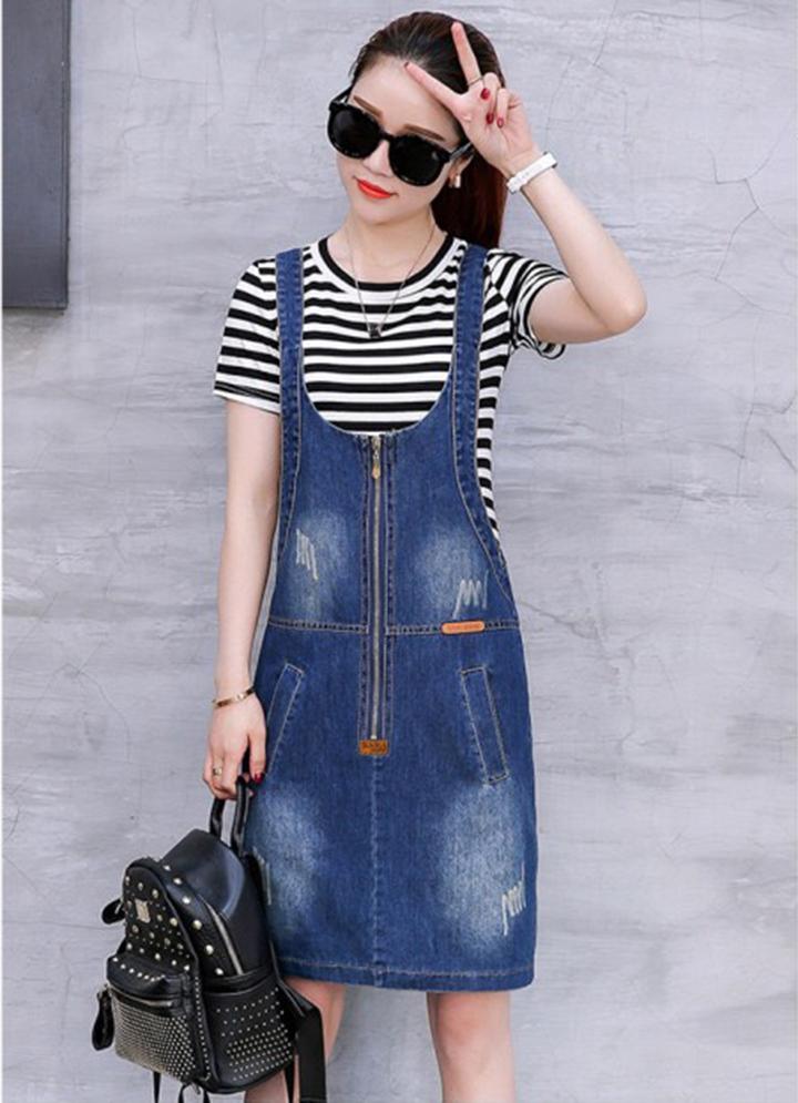 [HCM]Yếm Jean Nữ 2 Dây Phối Da Duyên Dáng