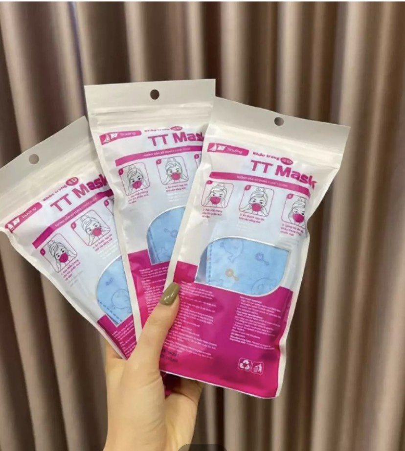 Túi 10 chiếc khẩu trang 4D mask KF94 trẻ em (3-9 tuổi)