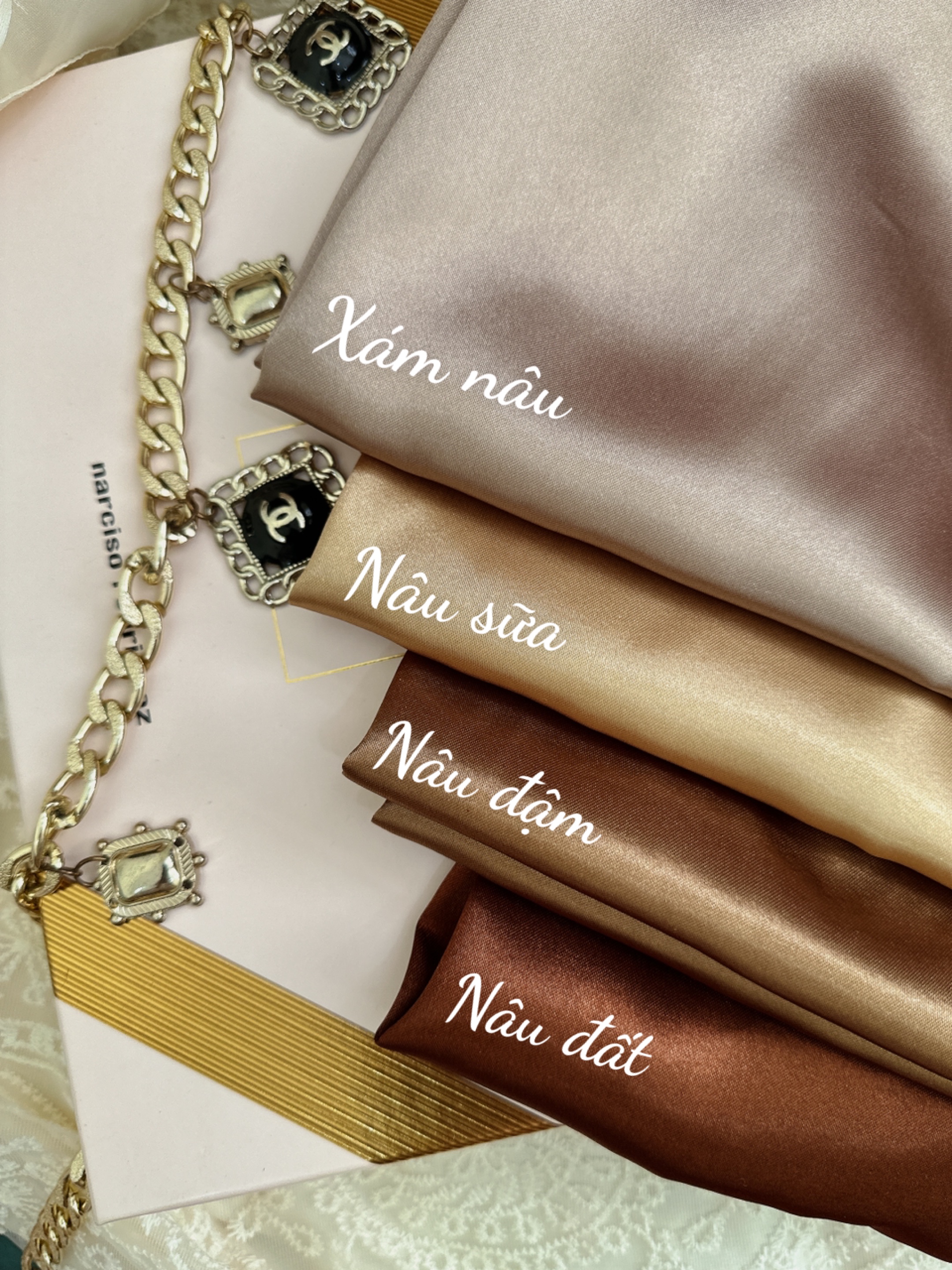 Vải lụa phi bóng mềm mịn, vải satin siêu mát bóng đẹp khổ 1m5