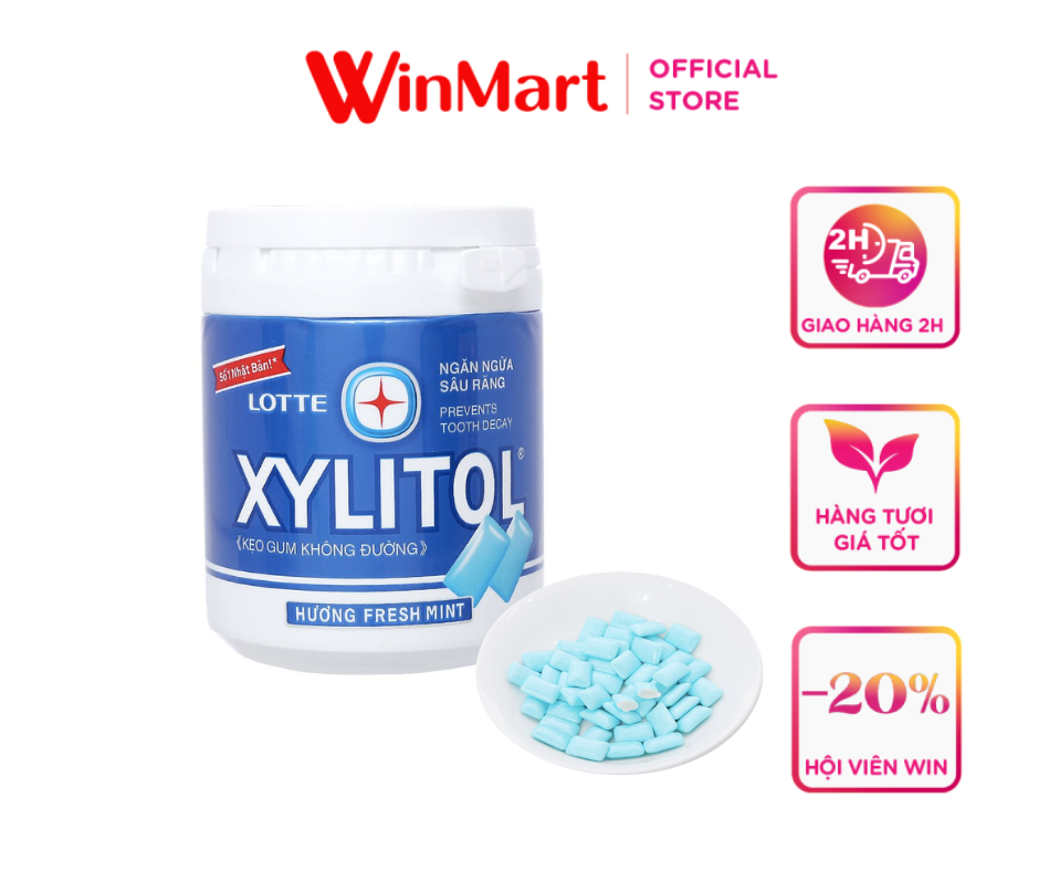 [Siêu thị WinMart] - Kẹo gum xylitol fresh mint hộp 137.8g