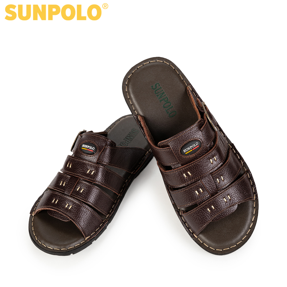 Dép Quai Ngang Nam Da Bò SUNPOLO AQN006
