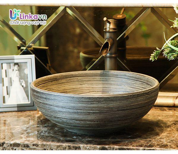 Chậu rửa lavabo gốm sứ nghệ thuật LAV0018 – Thiết kế vân độc đáo