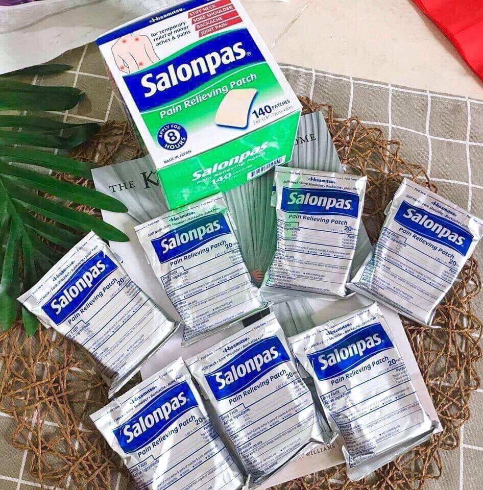 MIẾNG DÁN SALONPAS GIẢM ĐAU MỸ HISAMITSU SALONPAS 140 MIẾNG