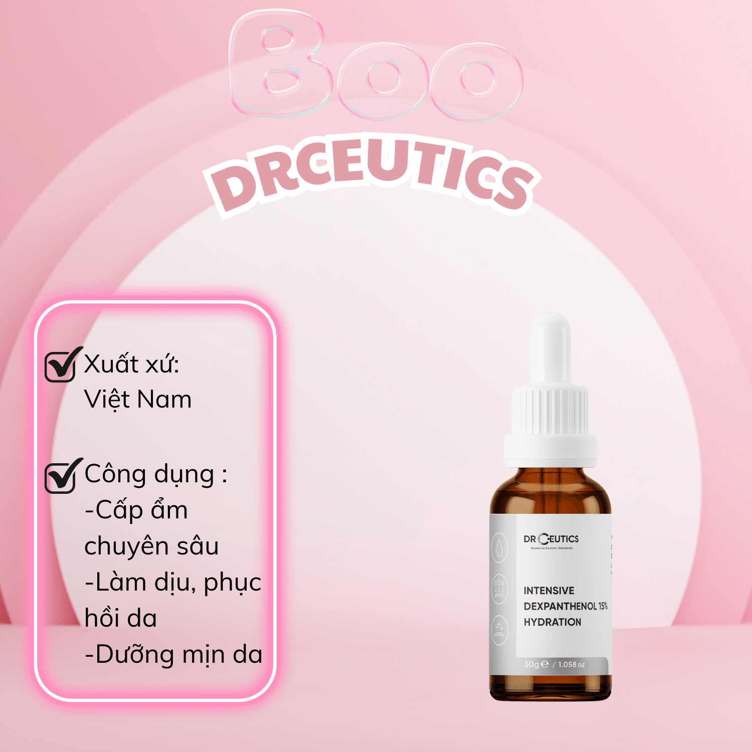 Serum DrCeutics B5 Intensive Dexpanthenol 15% Hydration Siêu Phục Hồi Da 30g