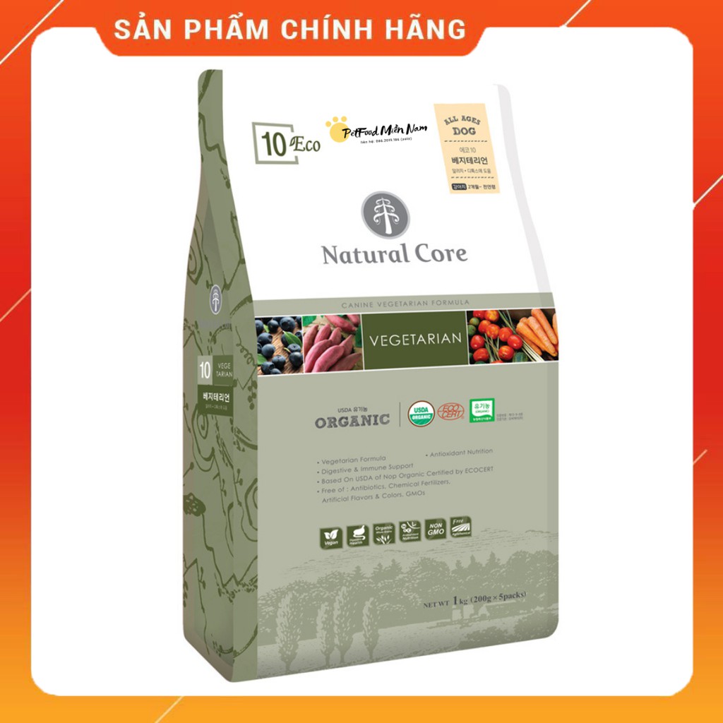 THỨC ĂN HỮU CƠ NATURAL CORE CHAY CHO THÚ CƯNG - 1kg