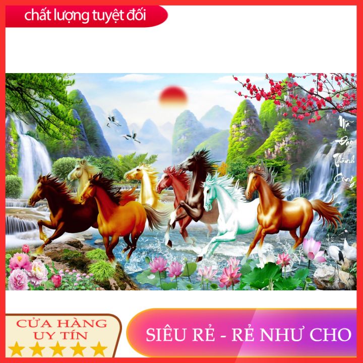 [Deal quà tặng] tranh dán tường 3d phòng khách mã đáo
