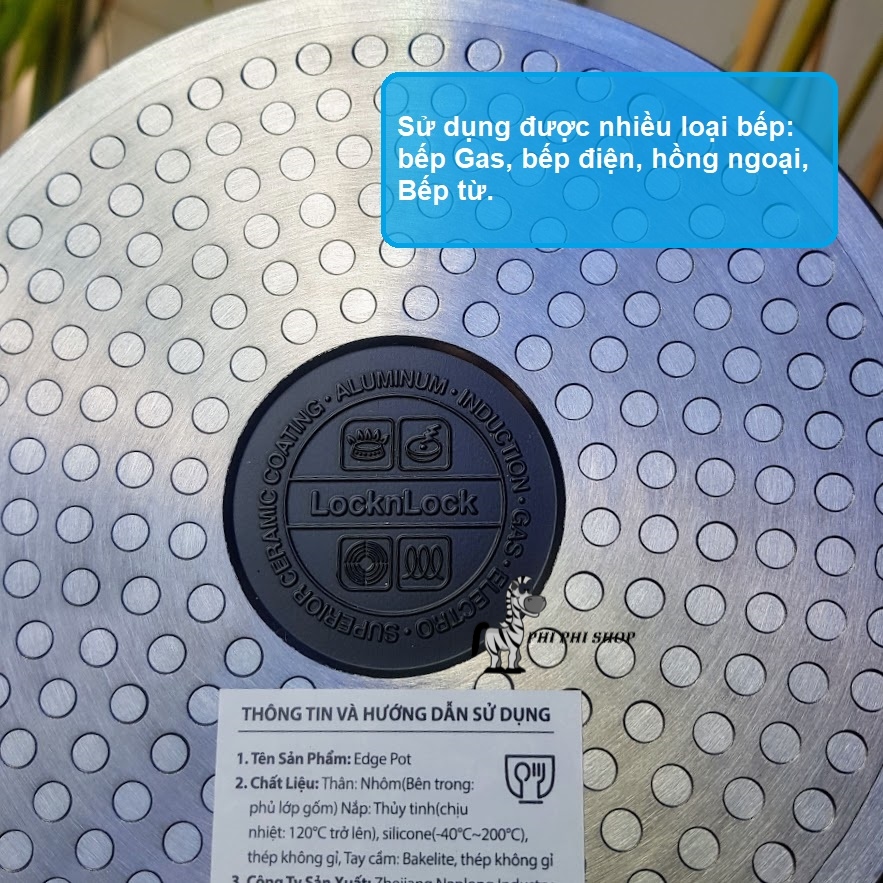 [HCM][HÀNG MỚI VỀ] Nồi chống dính Lock&Lock EDGE sử dụng bếp từ size 20CM CAC2011