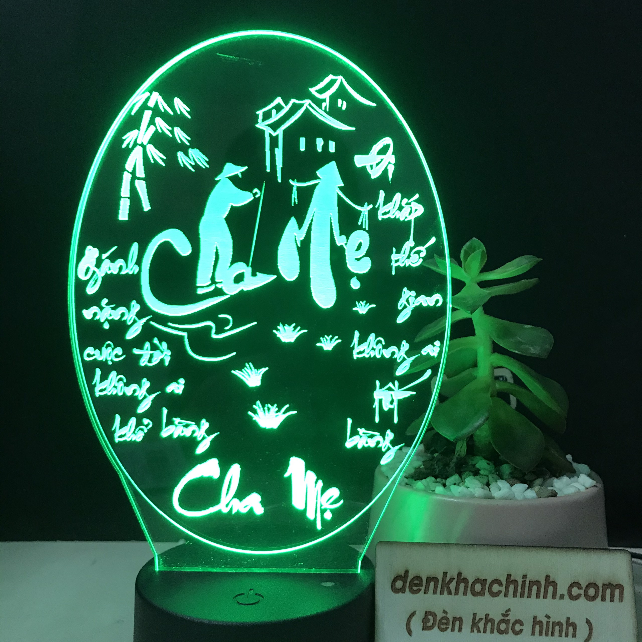 Đèn led thư pháp Cha Mẹ - L135, đèn thờ, tranh thư pháp, Đèn led khắc hình theo yêu cầu, đèn khắc hình cá nhân,quà tặng sinh nhật, quà cưới,tranh thư pháp,đèn để bàn,đèn ngủ,đèn trang trí, quà tặng khai trương