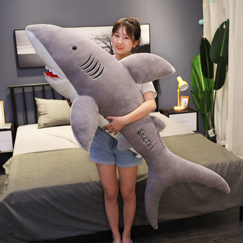 GẤU BÔNG CÁ MẬP SIZE LỚN ĐỒ CHƠI CÁ MẬP NHỒI BÔNG CAO CẤP CHO BÉ