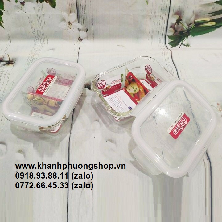 [HCM]hộp cơm thủy tinh lock&lock - hộp cơm thủy tinh lock&lock 2 ngăn