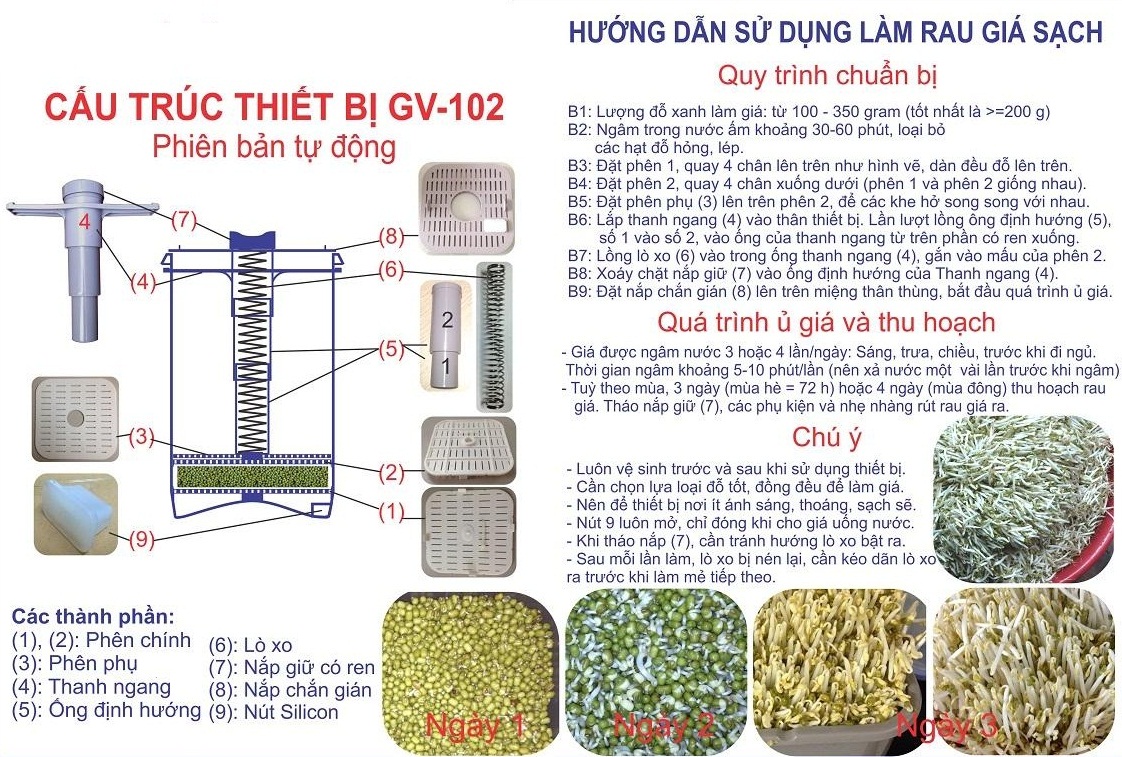 Máy làm giá đỗ rau mầm đa năng