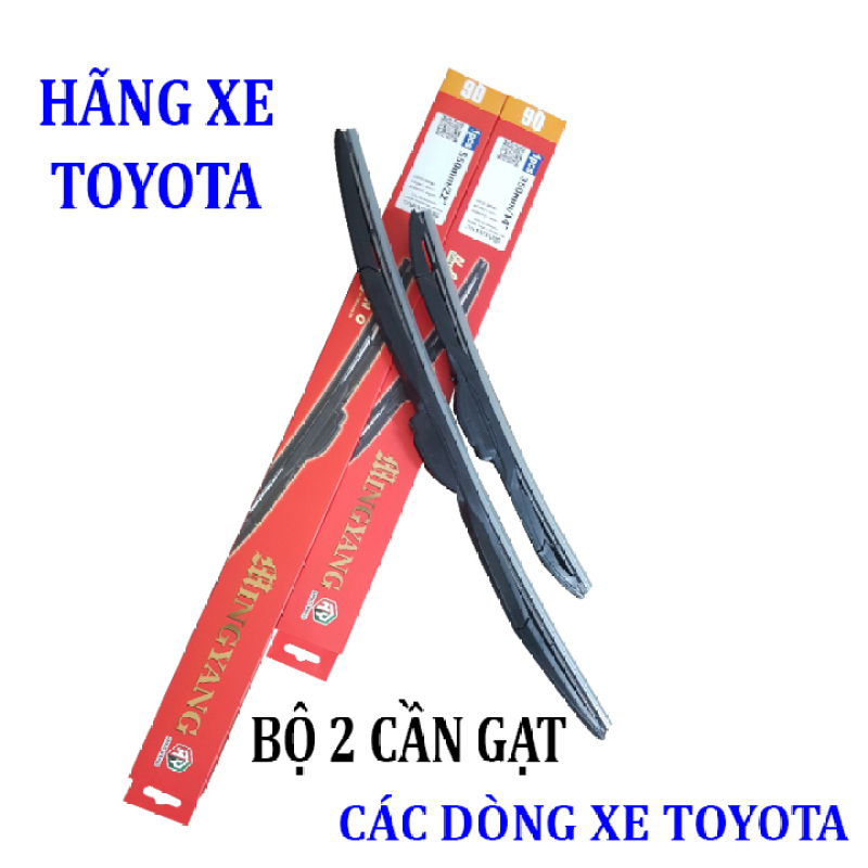Bộ 2 thanh gạt nước mưa ô tô đa năng Nano cao cấp dành cho hãng xe Toyota: Camry-Altis-Yaris-Fortuner-Vios-Hilux-Innova-Land Cruiser-Avalon-Previa