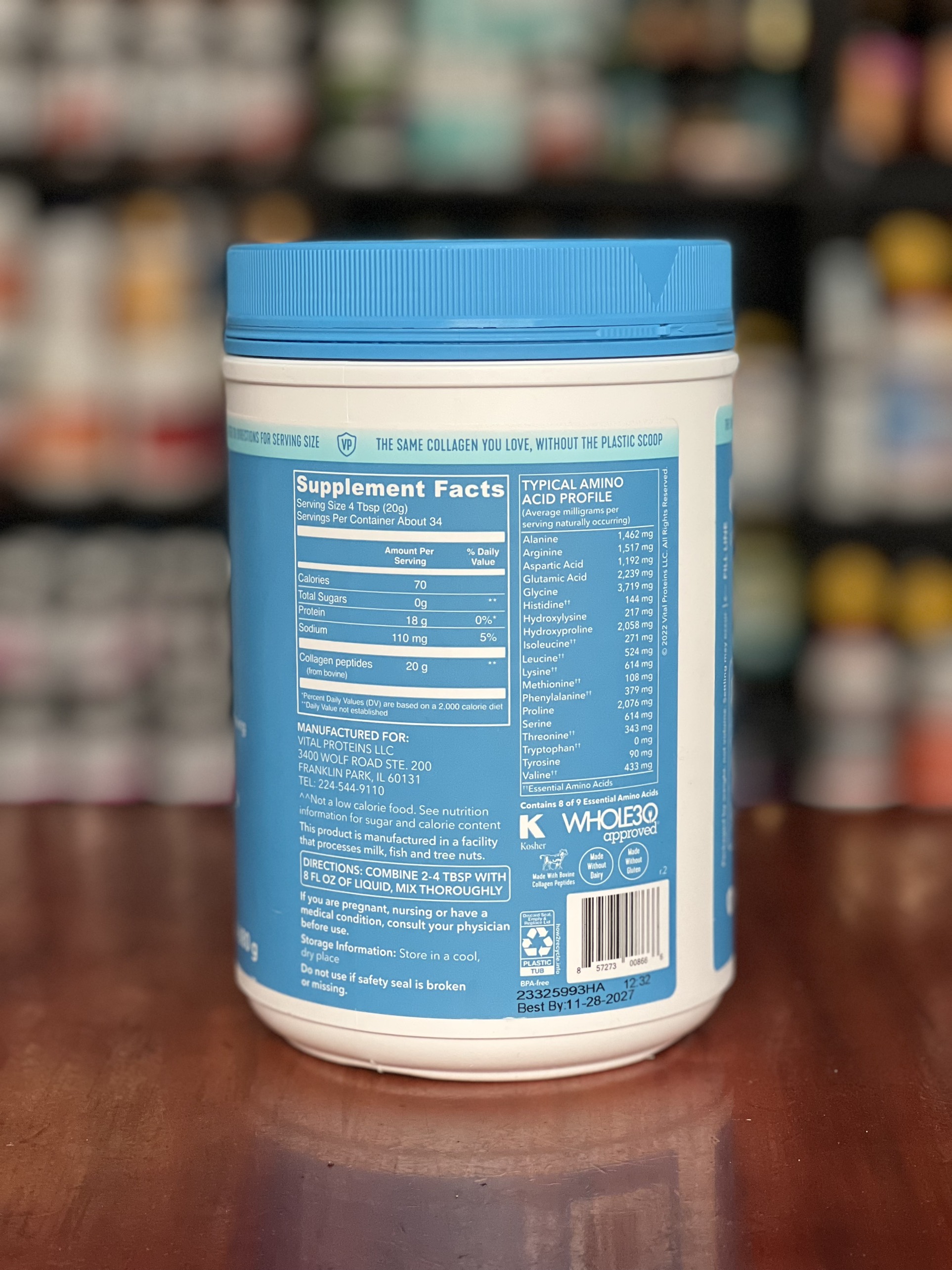 Collagen bột Mỹ Vital protein collagen peptides 680g