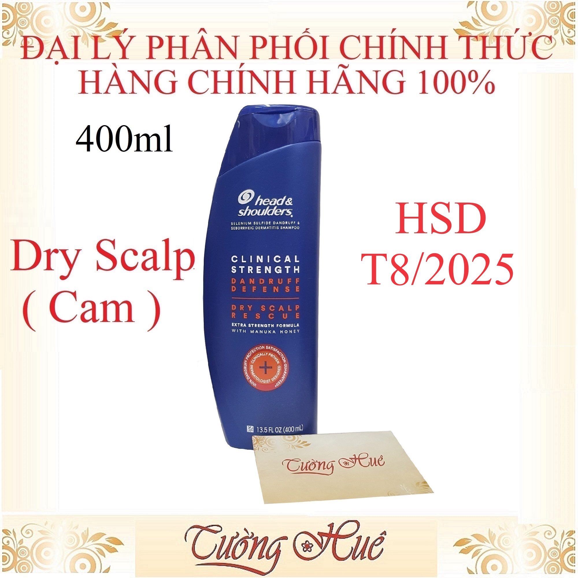 Dầu gội sạch gàu Head & Shoulders Mỹ Clinical Strength Shampoo - 400ml ( Cam )