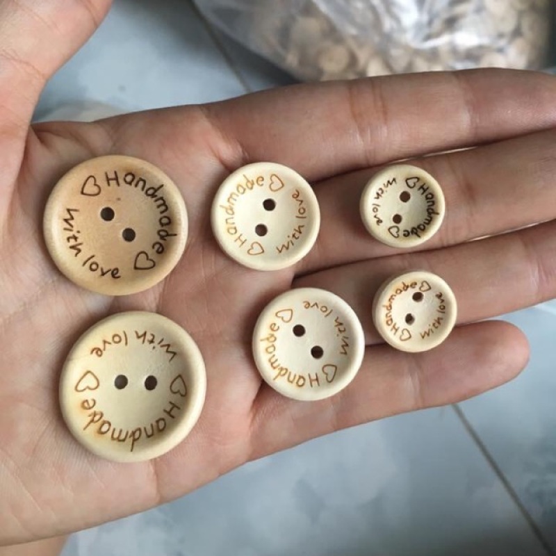 Nút gỗ tròn handmade (10 cái)