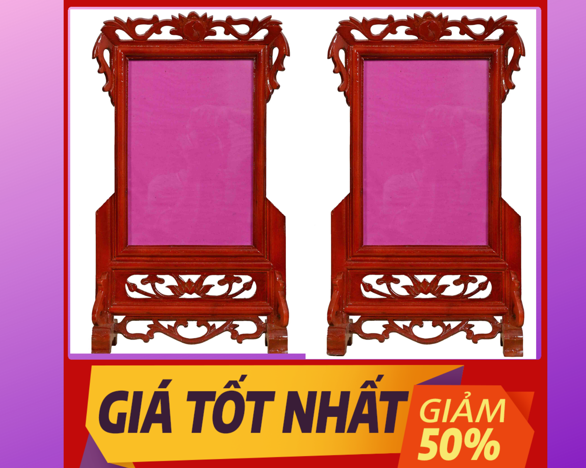 Khung ảnh thờ gỗ hương cao cấp