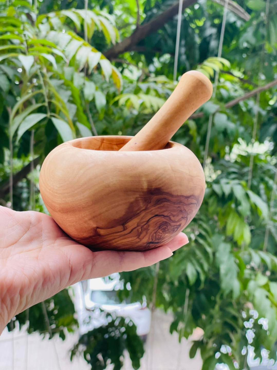 CHÀY CỐI MINI BẰNG GỖ CÂY OLIU