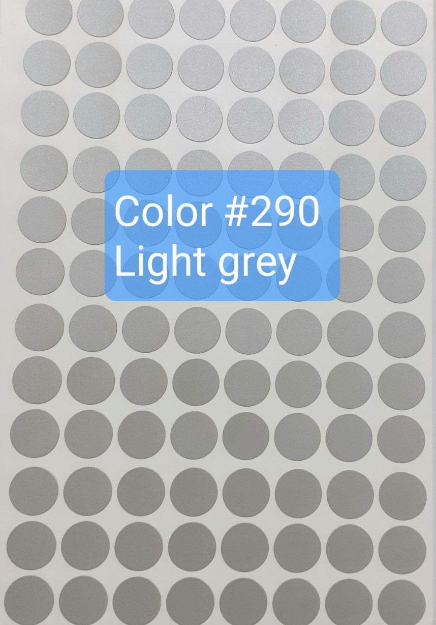 (Size 15mm) Miếng dán che bịt đầu vít, color #290-lightgrey - Combo 96 nhãn/tờ