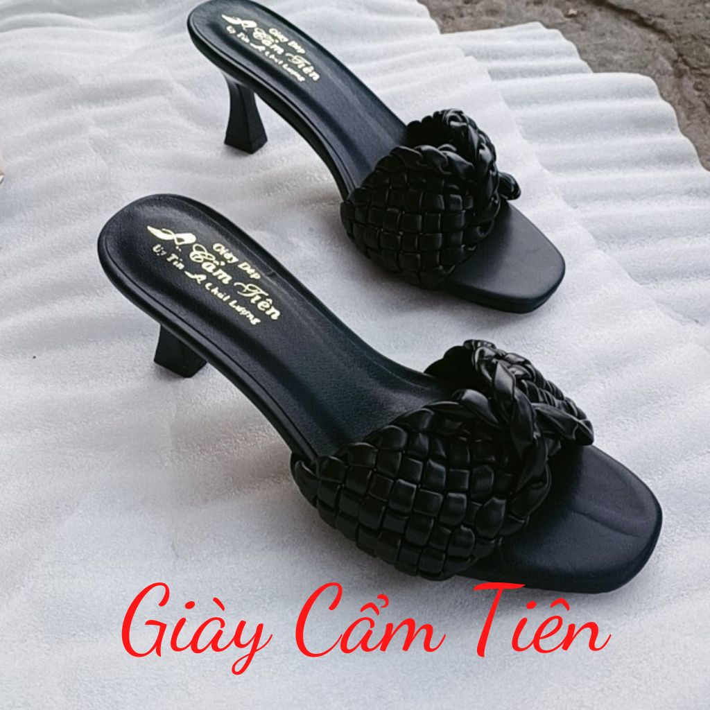 Giày sandal cao gót nữ size 33 đến 44 cẩm tiên gót 5cm, 7cm,9cm quai ngang