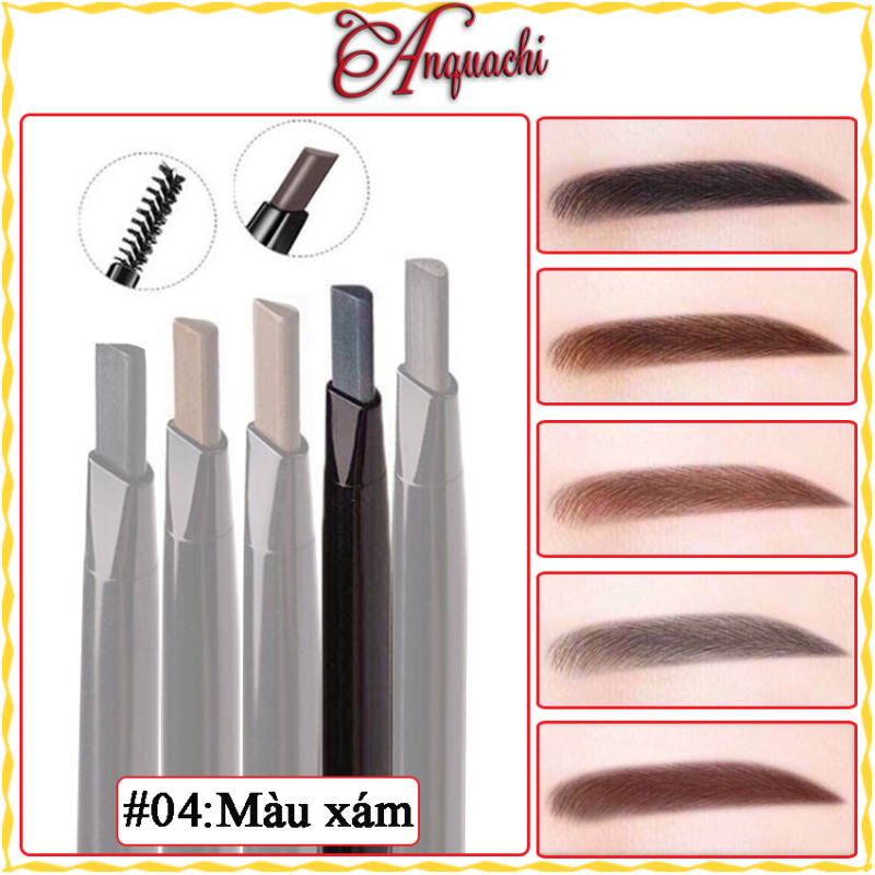 Bút chì kẻ mày 2 đầu MISHITI lâu trôi, không thấm nước - Chì kẻ mày tốt giá rẻ, đầu vẽ ta giác dễ dàng sử dụng cho người mới bắt đầu - Anquachi