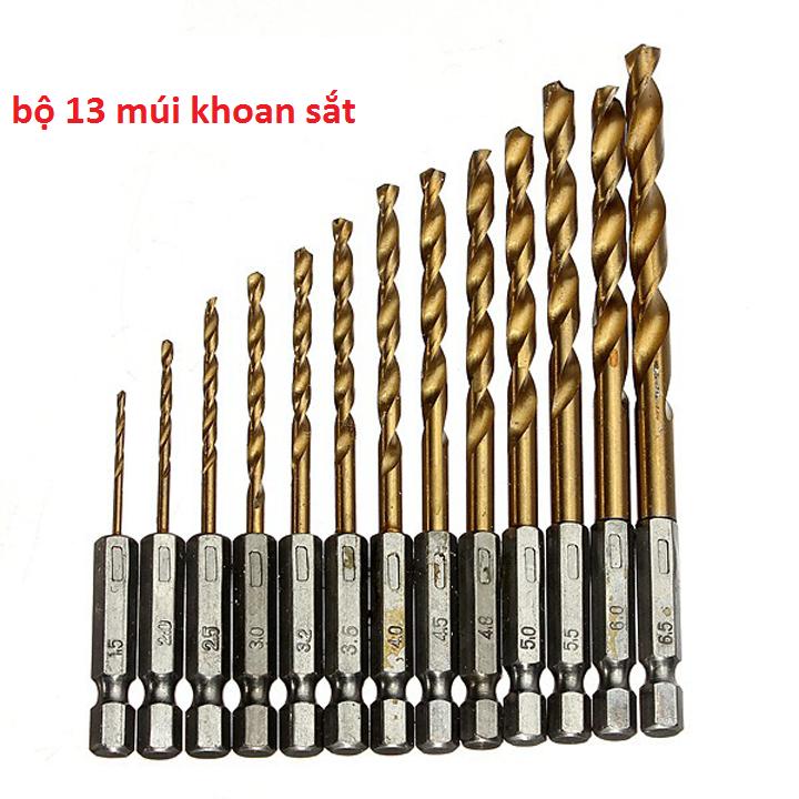 Bộ 13 mũi khoan sắt cao cấp