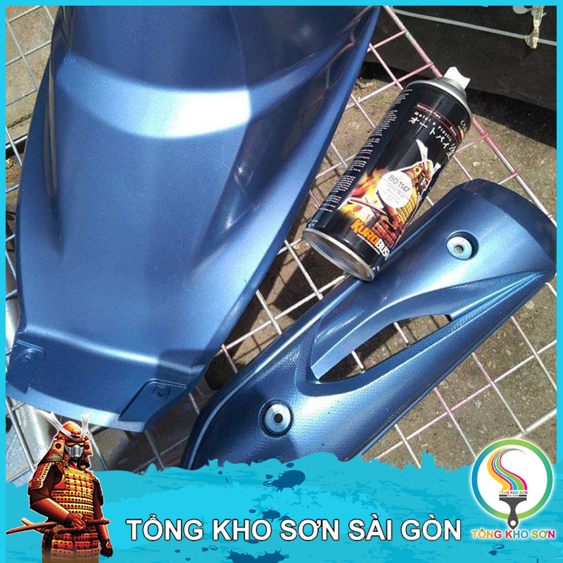 Chai sơn xịt màu xanh nước biển Ocean Blue 1147 Samurai Paint Màu kim loại