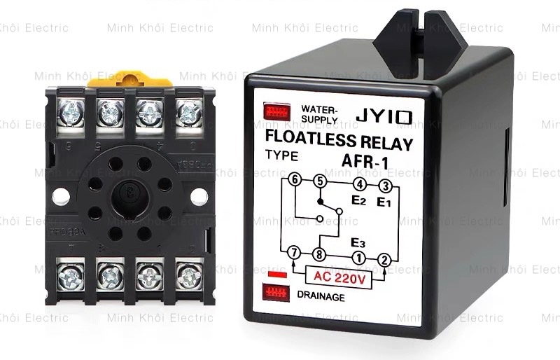 Rơ le mức nước AFR-1,relay báo mực nước,role điều khiển mực nước,cảm biến mức nước tự động,bộ điều khiển mực nước,rơ le chống cạn,rơ le báo mức nước,relay mực nước, rơ le trung gian,công tắc chống cạn nước