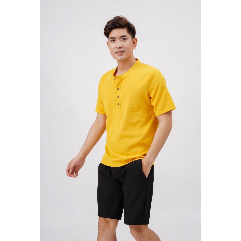 Set bộ quần áo nam mặc nhà vải đũi cao cấp mặc mát bộ đũi nam