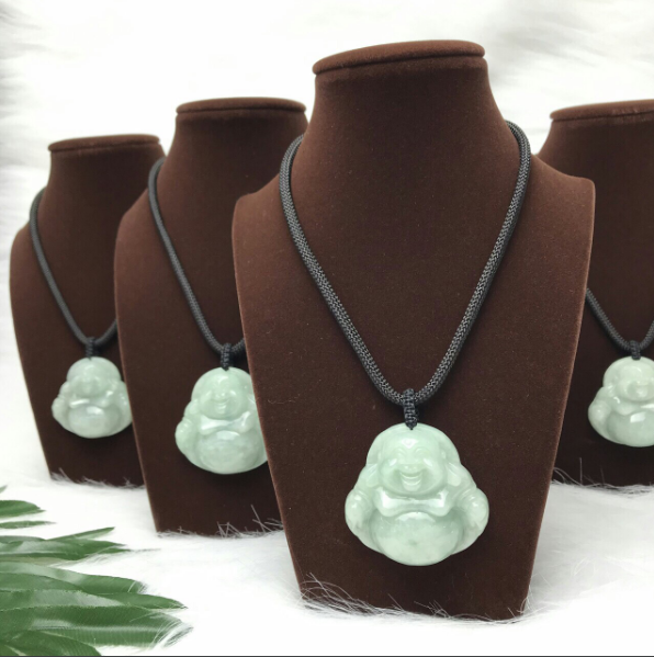 [HCM]Bộ mặt phật di lạc đá câm thạch thiên nhiên 100% +đây đen cao cấp sang trọng (bảo đảm hàng chất lượng 100%)