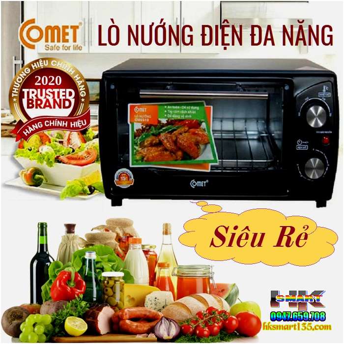 Bếp nướng điện Lò Nướng Điện Đa Năng Comet CM6510 Tùy chỉnh hoạt động với 4 mức công suất ứng với 4 nhiệt độ nướng khác nhau Vỏ ngoài Lò nướng điện 10 lít Comet CM6510 làm bằng kim loại dễ vệ sinh. BH 12 THÁNG