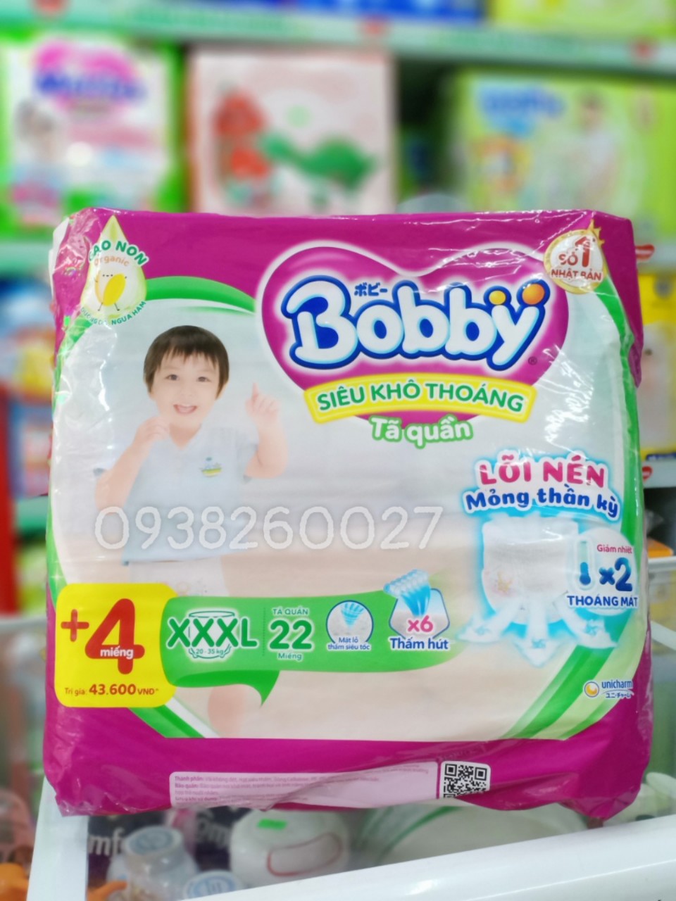 Combo 3 gói Tã Quần Bobby XXXL22+4 miếng (20-35kg)