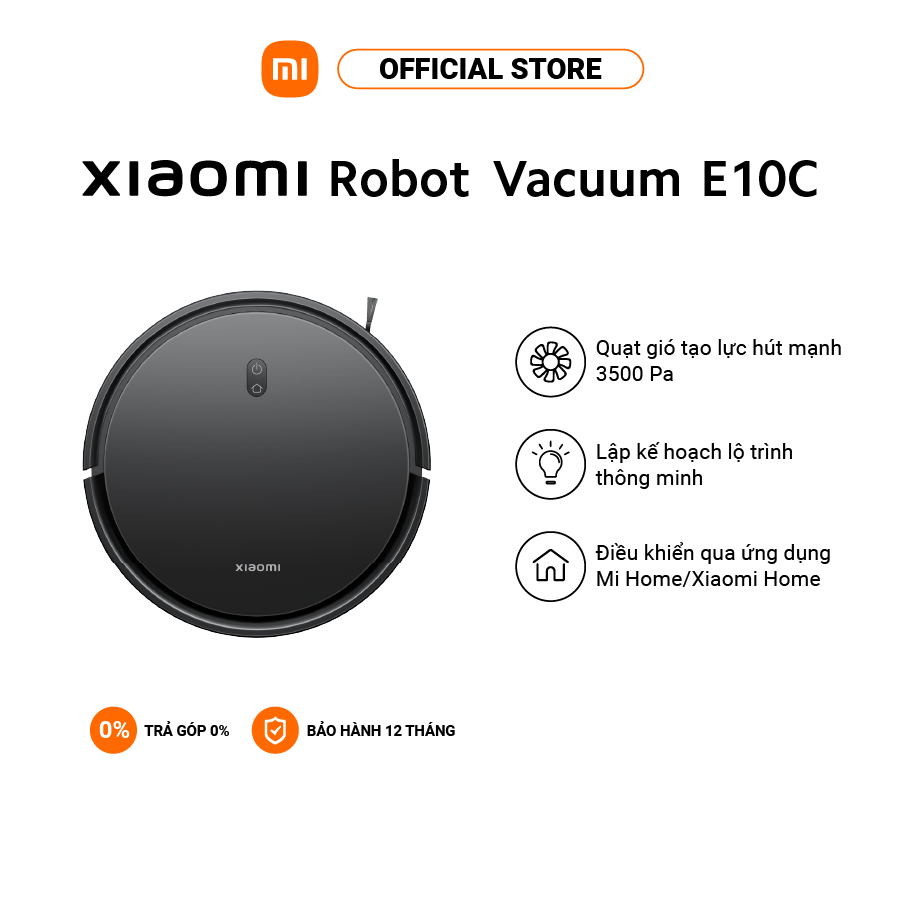 Máy hút bụi Xiaomi Robot Vacuum E10C | Lực hút 3500PA | Lộ trình vệ sinh thông minh | Điều khiển Mi Home