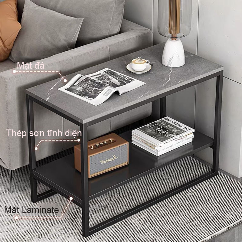 Bàn trà phụ cạnh sofa, bàn trà cạnh sofa 2 tầng