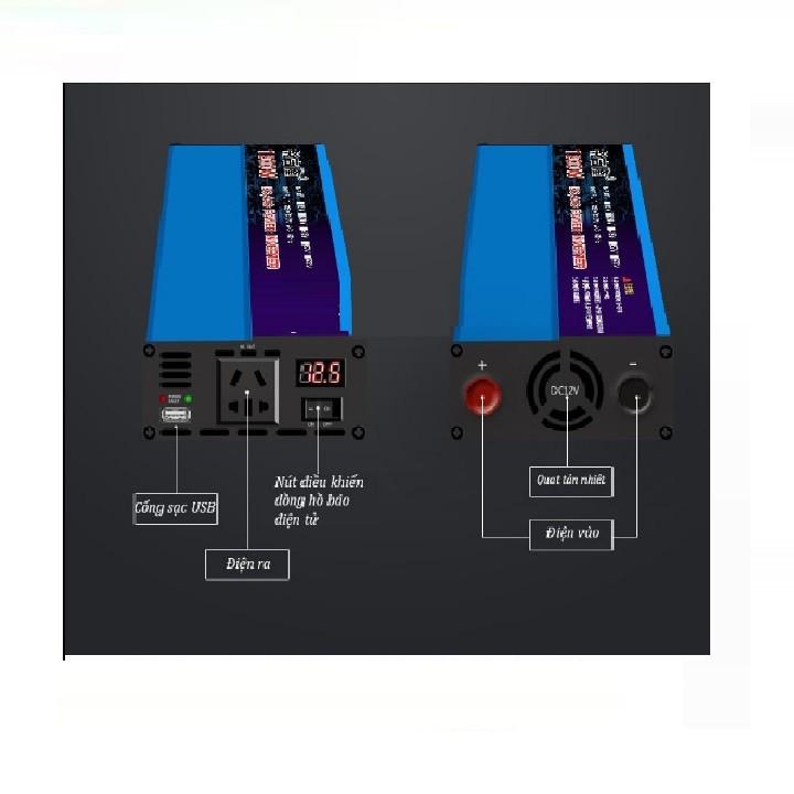 bộ đổi điện 12v lên 220v 1200w