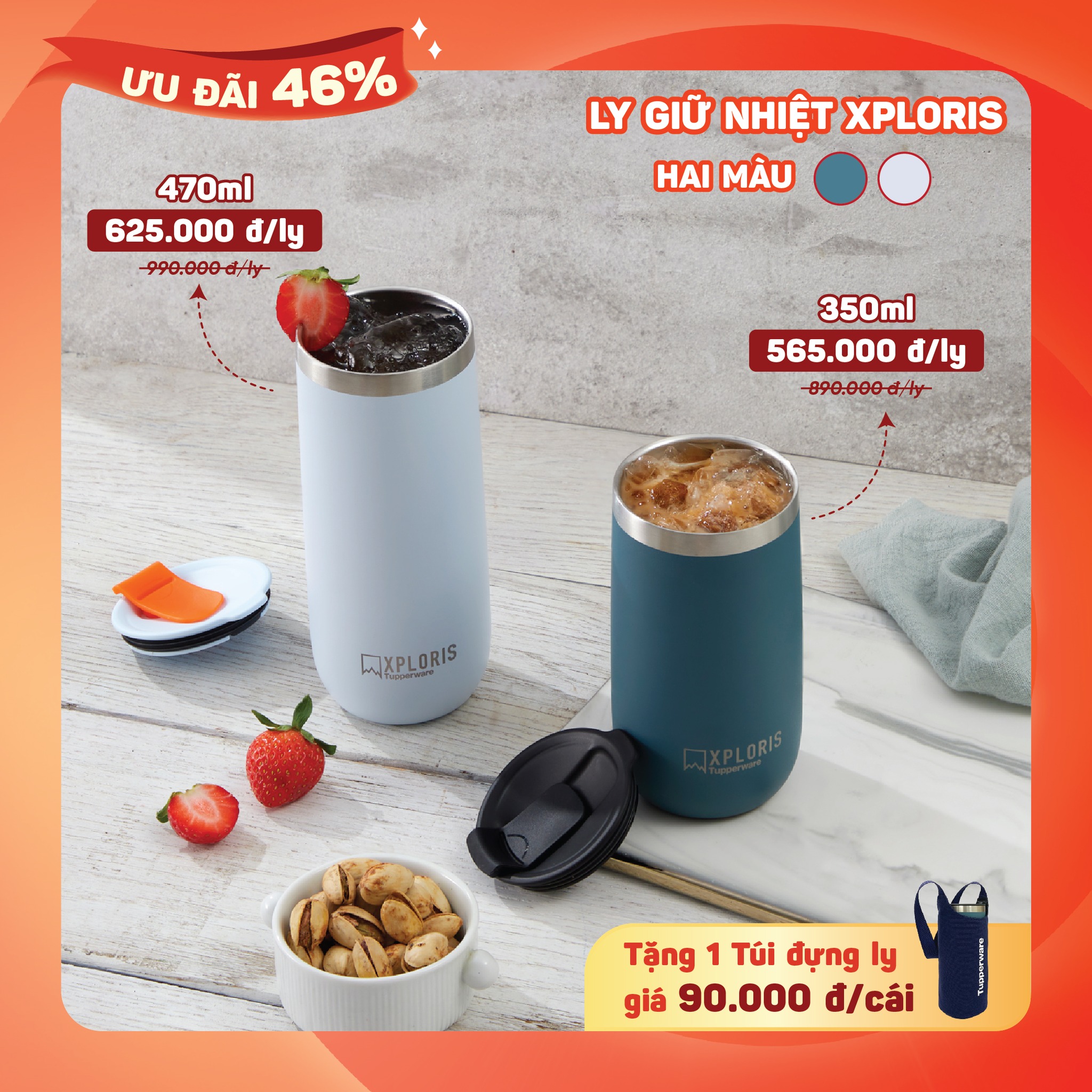 Ly giữ nhiệt Tupperware XPLORIS