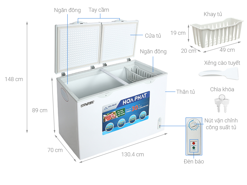 [TRẢ GÓP 0%] Tủ đông Hòa Phát 352 lít HCF 666S1Đ2 (Giá áp dụng giao tại HN, HCM& các tỉnh liên hệ shop)